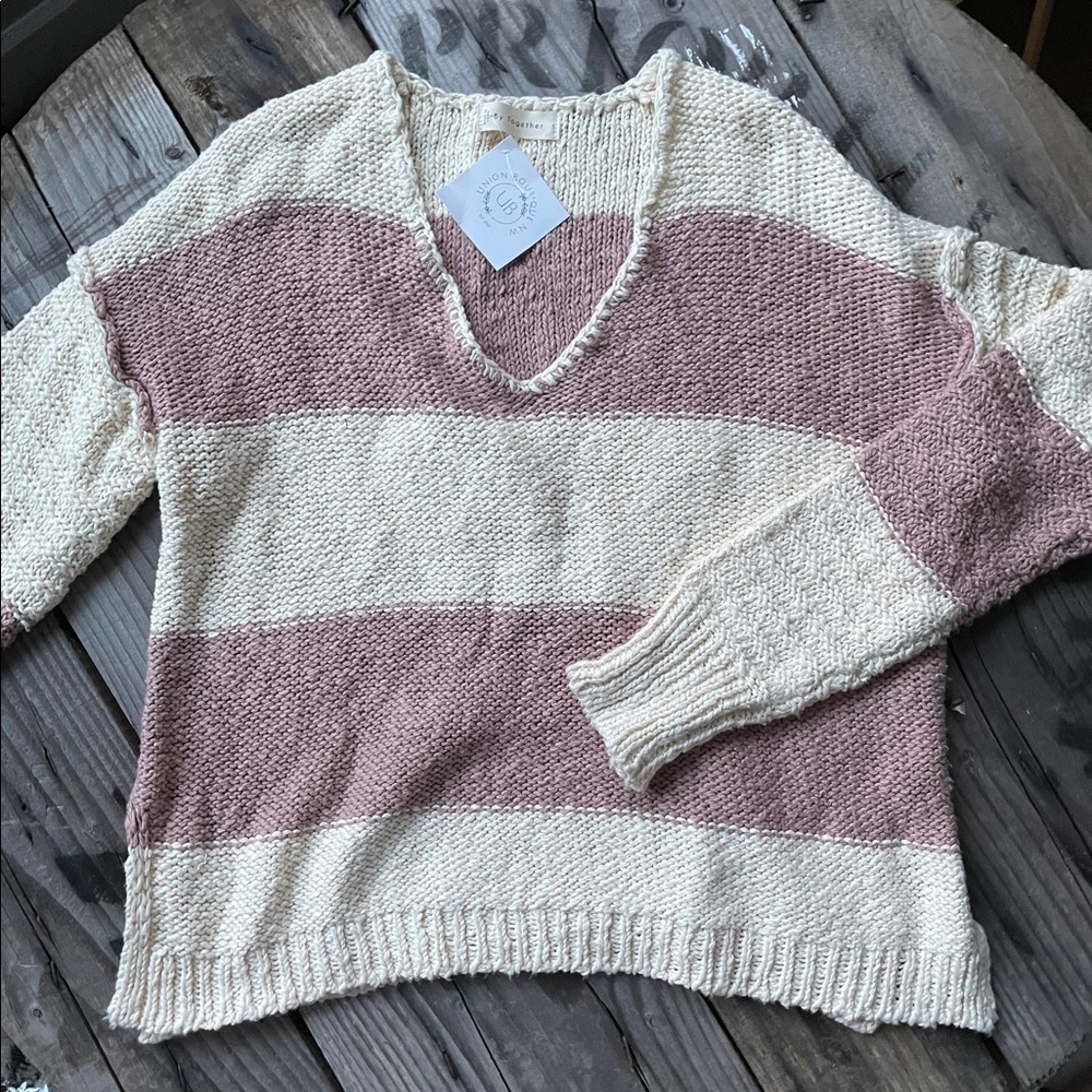 Loose knit striped sweater